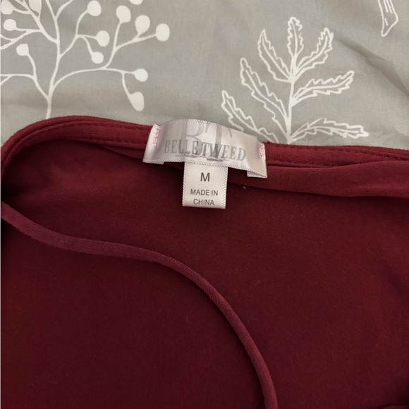 Burgundy Cherry Embroidered Spaghetti-Strap Cami - Picture 2 of 2